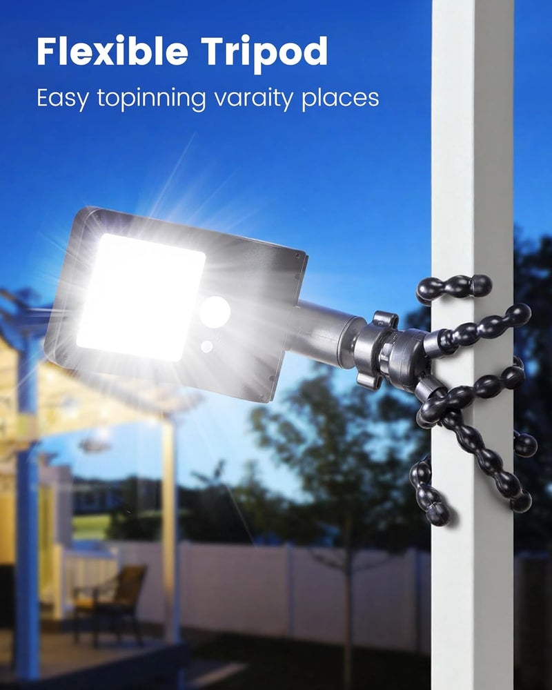 Thumok Solar Fence Lights Outdoor, 60 LEDs Motion Sensor Security Light with Flexible Octopus Tripod, 3 Lighting Modes, Adjustable Angle for Fence Deck Camping Patio (1) - Image 4